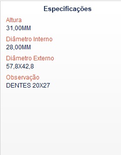 ENGRENAGEM TW HAFEI 5A MARCHA MOVEL 20X27 - Autovance