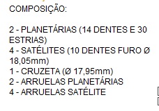 KIT DIFERENCIAL CX SATELITE K2500 (VER) - Autovance