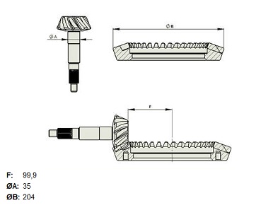 COROA/PINHAO K2500 /12  9X40 FURO 12MM - Autovance