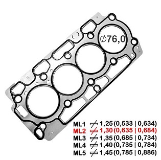 JUNTA CAB CITR JUMPY 1.6 8V 17/ 1,30MM - Autovance